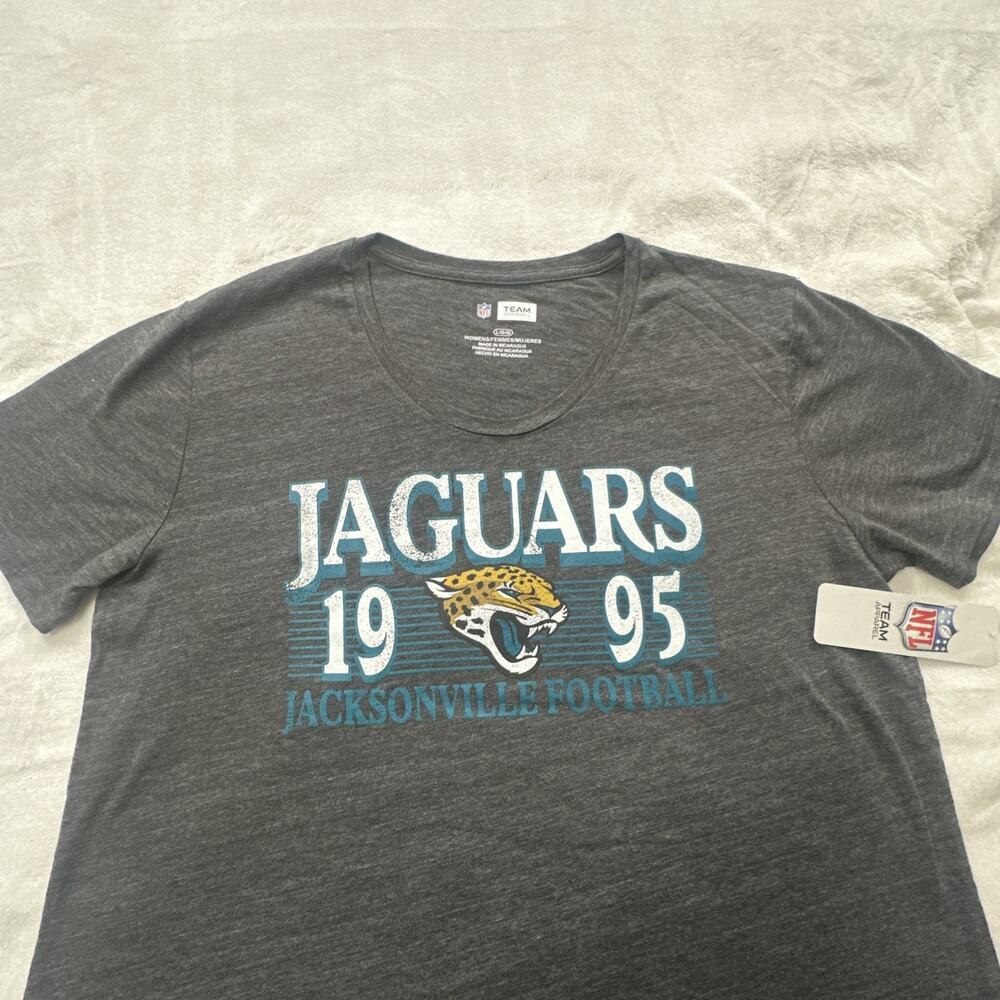 Jacksonville Jaguars T Shirt Womens Size Large 1995 NFL Team Apparel‎ Gray NWT